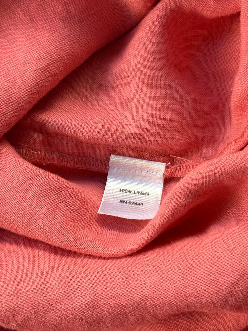 J.Jill 100% Linen Chinese Knot Maxi Dress Coral Pink Coastal Lagenlook Small - Picture 7 of 8